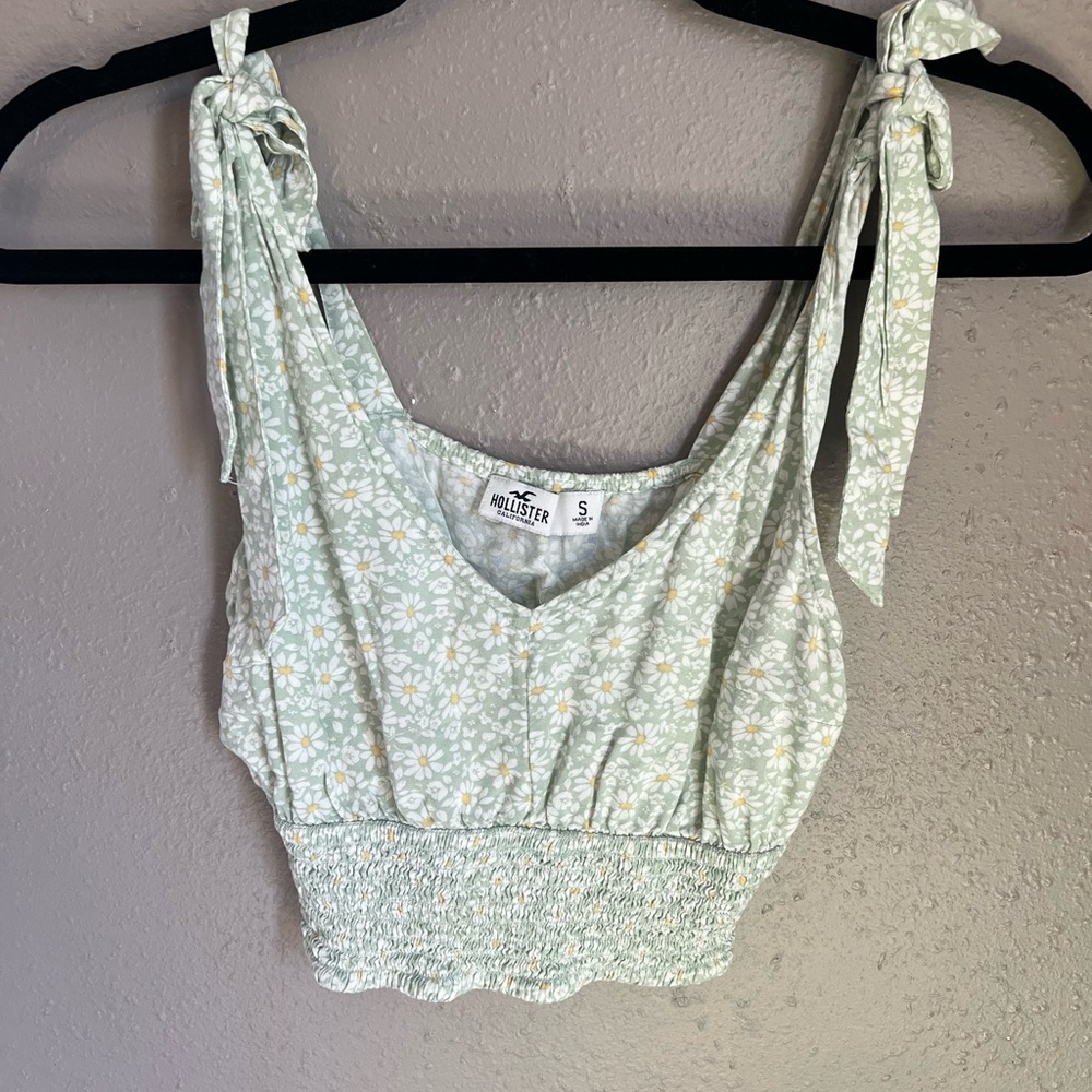 Hollister Mint Floral Crop Top